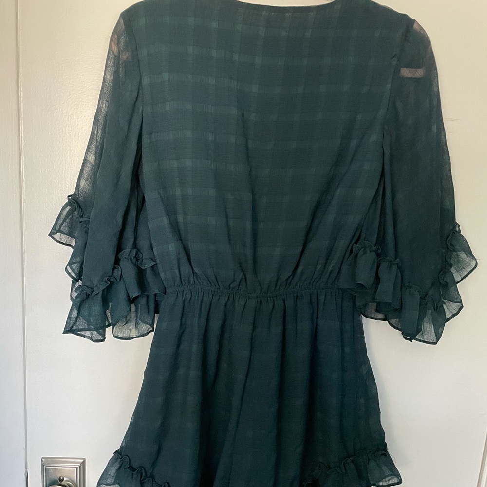 Hello Molly Teal Ruffle Romper - Picture 4 of 6